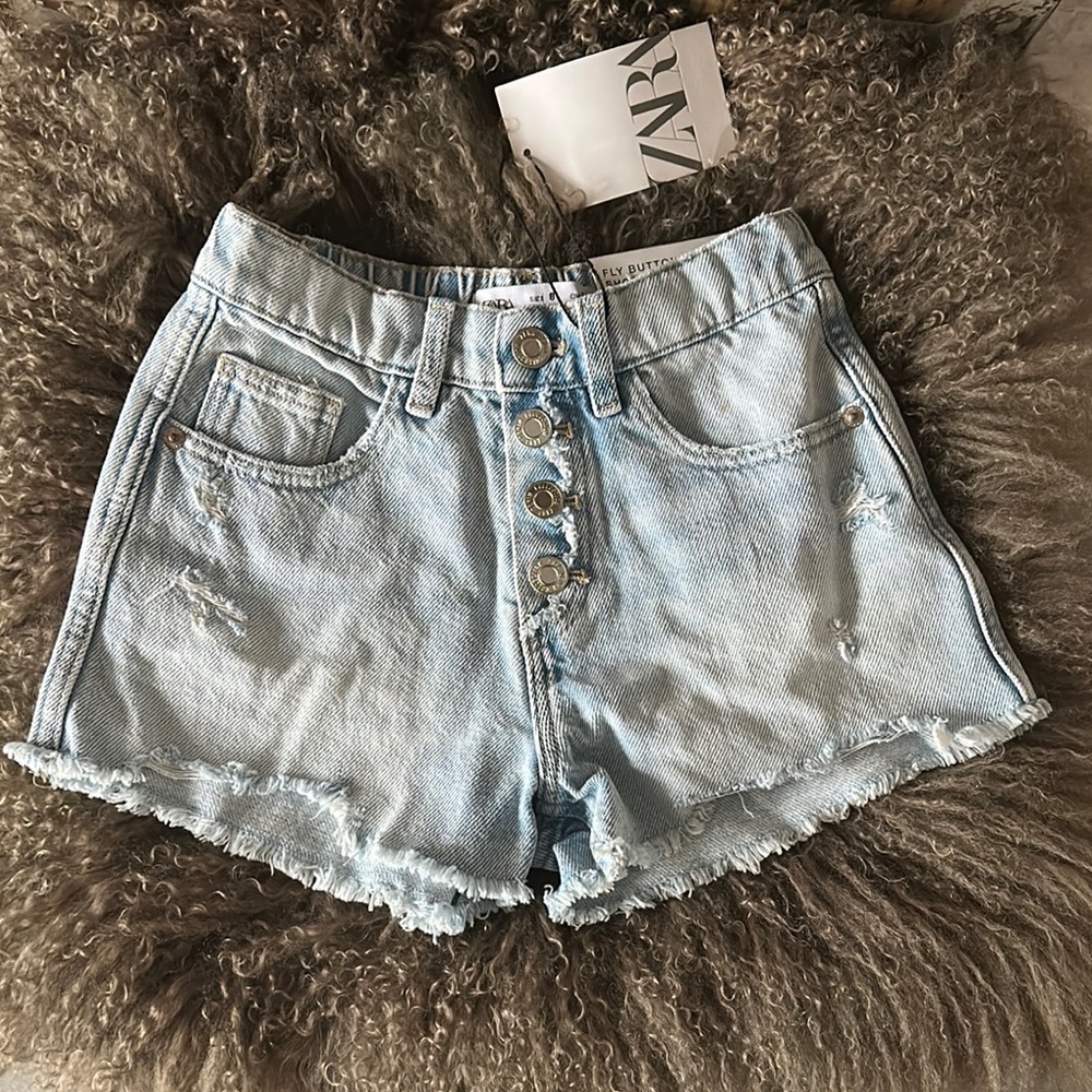Zara Light Blue Denim Women's Shorts